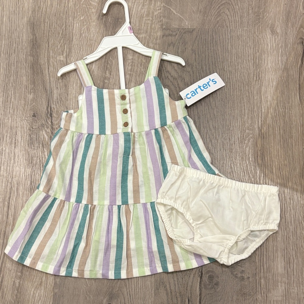 Carter's Multicolor Striped Dress with Bloomers